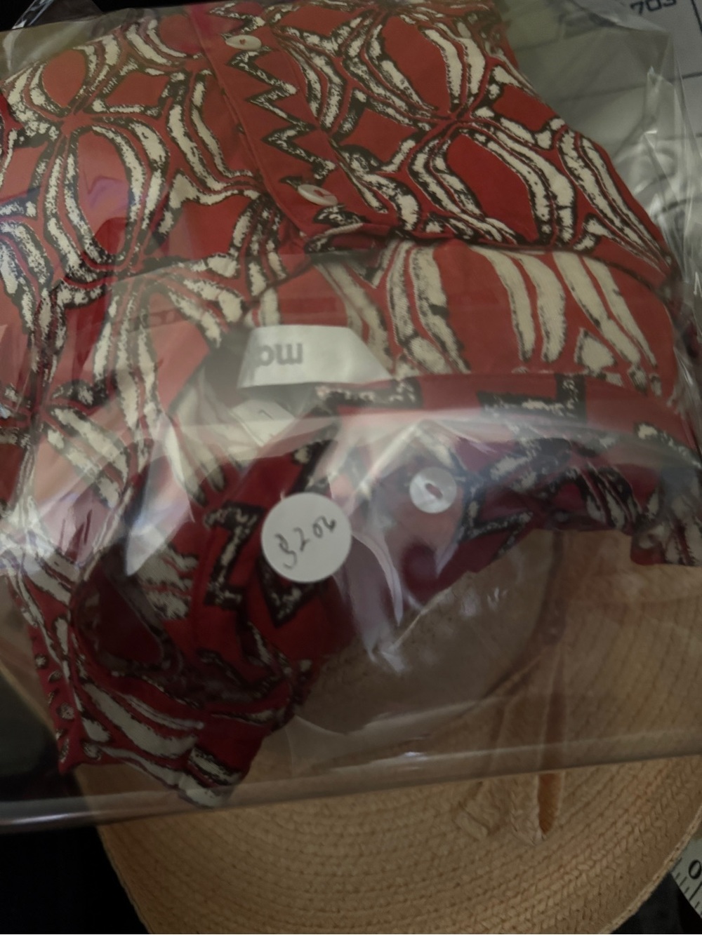 Max Red Patterned Button-Front Mini Dress - Picture 10 of 10